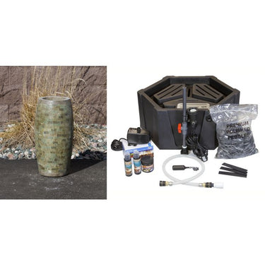 Stoned Urn FNT2335 Ceramic Vase Complete Fountain Kit Vase Fountain Blue Thumb